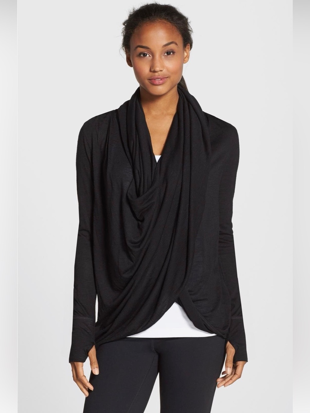 Zella Neo Wraparound Black Cardigan